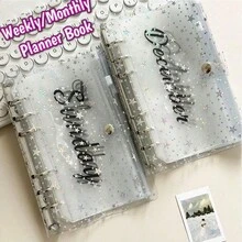 A6 Transparent Color-Changing Butterfly Polka Dot Binder, Transparent Soft Cover Binder Set, Replaceable Album Binder Refill, Replaceable Inner Pages, High-Quality PP Material, Transparent PET Sticker Board, Binder Back Paper, Suitable For Storing Beautiful Photos, Sticker Books, Stamp Books - Multicolor - View 6