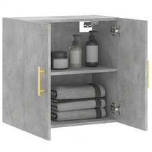 vidaXL Armoire murale gris béton 60x31x60 cm ingénierie du bois - Gris - Voir 4