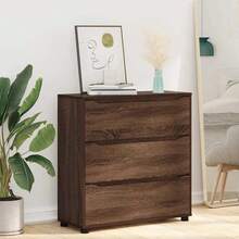 vidaXL Armoire de rangement Chêne Marron 80 x 31 x 81 cm - Tabac - Voir 4