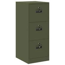 vidaXL Armário de dossiê com gaveta verde oliva 44 x 50 x 106,5 cm - Verde Azeitona - Ver 2