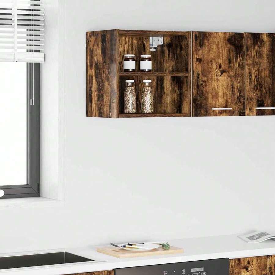 vidaXL Armadio sospeso con contenitore Chêne fumé 40 x 29,5 x 40 cm - Castano - Visualizzare 1