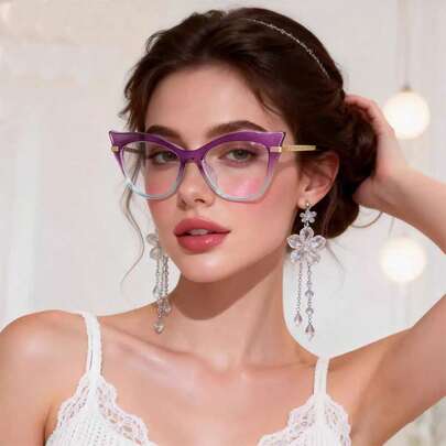1pc Women's Fashion Minimalist Glasses, Stylish And Slimming