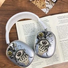 Large Eye Design Protective Case Compatible With Apple Wireless Earphone Case, Anti-Scratch And Anti-Drop Protective Cover For Headphones - Clear - View 2