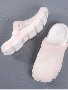 2026 Women Sandals Hollow Slip-On Mules Breathable Closed Toe Beach Shoes - Apricot - View 5