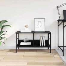 vidaXL Étagère Chêne negro 82 x 32 x 47 cm Madera de ingeniería - Negro - Ver 4