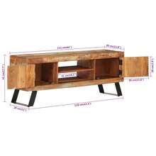 vidaXL Móvel de TV 112x30x45 cm com recuperação maciça - Multicolorido - Ver 10