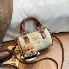 新款时尚复古印花手提包，多功能保龄球包，通勤必备。 - 彩色 - 查看 3