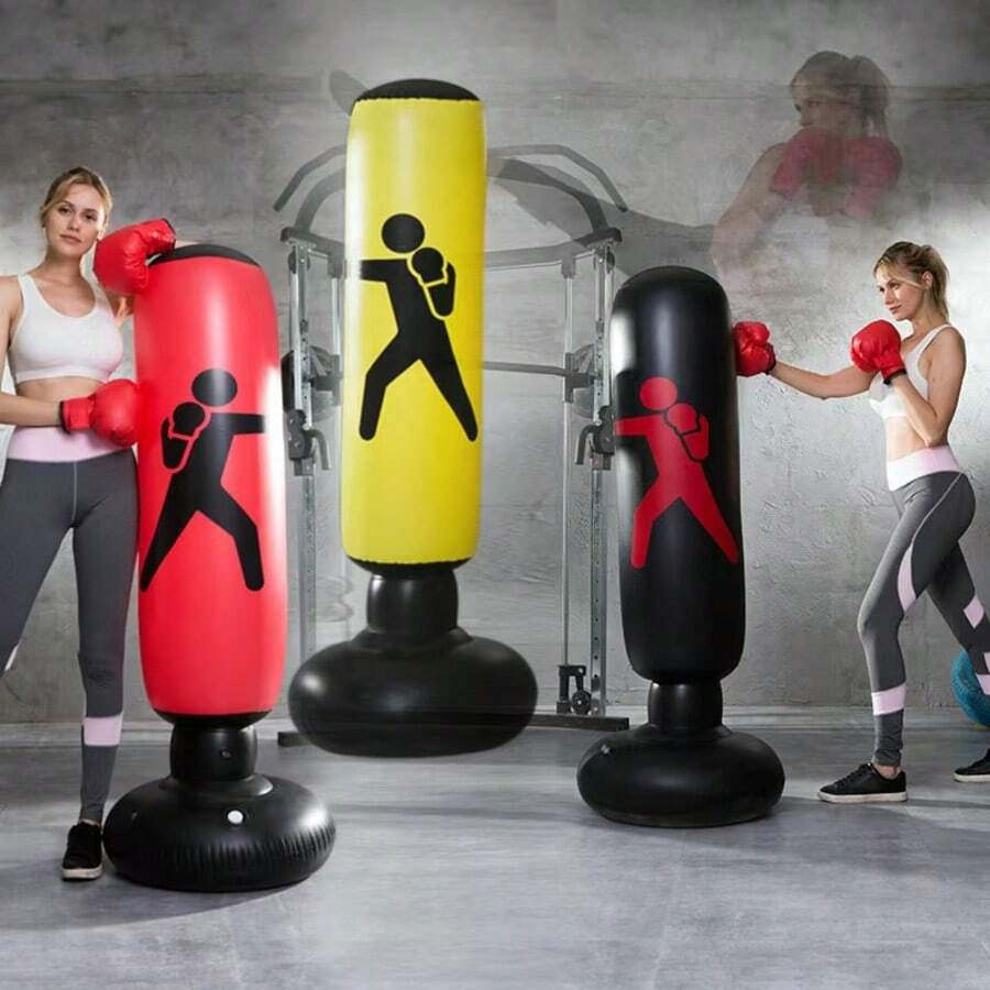 1pc Inflatable Punching Bag, Suitable For Boxing Workout And Daily Stress Relief - Multicolor - View 1