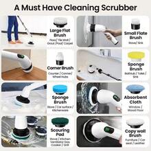 2025 Electric Rotating Cleaning Brush, Rechargeable Cleaning Brush, Shower Cleaning Brush With 9 Brush Heads, 2 Hours Of Battery Life, Dual Speed Adjustment, Retractable Handle, IPX7 Waterproof, Suitable For Bathtubs, Tiles, Floors, Cars, Halloween And Christmas Gifts, Household Essentials - 白色 - 查看 3