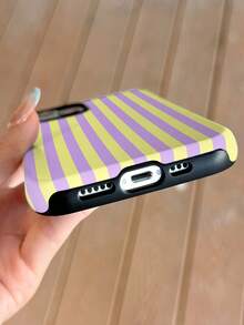 1 chiếc ốp lưng điện thoại cứng 2 trong 1 bóng bẩy, họa tiết sọc nhiều màu sắc nghệ thuật tối giản, tương thích với Samsung 11/12/13/14/15/16/17 Pro Max, phiên bản quốc tế, không phải phiên bản nội địa. - Nhiều màu - Xem 4