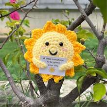 1个太阳笑脸钩针挂件，充满阳光气息，可爱有趣，酷炫的桌面摆件，男女皆宜（1个，圆形），可作为生日礼物送给朋友或家人。办公室小礼物。 - 彩色 - 查看 7