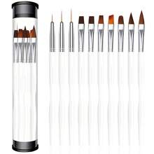 10 Pcs Nail Art Brush Set - Nail Art Design Tools, 3D Builder Nail Gel Brush- Acrylic Nail Drawing Pen- Nail Art Brush For Salon At Home Manicure - Multicolor - View 12