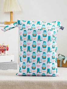 1个干湿两用袋，防水可重复使用，带两个拉链口袋，适用于旅行、海滩、泳池、日托、婴儿脏污物品、瑜伽健身，可装泳衣或湿衣服。 - 彩色 - 查看 3