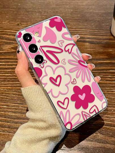 1个加厚保护手机壳，采用彩色爱心花朵设计，兼容三星Galaxy S26/S26PLUS/S26 Ultra、S25/S25PLUS/S25 Ultra、A17/A07/A16/A36/A26/A56/A50/A12/A32/A52/A72/A51/A21S/A13/A14、S24/S24PLUS/S24Ultra、S22/A52/A53/A54/A55、S23、11/12Pro/12/12X/13Pro/14Pro/15Pro、Redmi 10/9/Note9/12c/Note11pro/Note8Pro