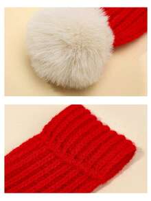 1pc Pet Scarf, Red & White Color Block, Suitable For Cats & Dogs, Warm & Comfortable Knitted Neckwear For Pets, Creative Christmas Gift For Poodle, Teddy, Cats - Multicolor - View 5