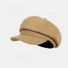 Comhats Wool Fashion Newsboy Hats For Women Winter Warm Pageboy Cabbie Cap Beret - 黑色 - 查看 4