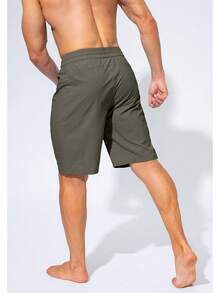 Men's Swim Trunks Quick Dry Board Shorts With Zipper Pockets Beach Shorts Bathing Suits Men - No Mesh Liner - 板岩綠 - 查看 4