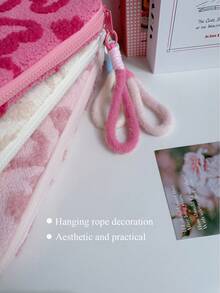 1pc Korean Cute Macaron Heart Lamb Plush Tablet Sleeve, 11/13/15 Inch Laptop Bag, Shock-Proof Laptop Sleeve, Women Protective Case - Multicolor - View 8