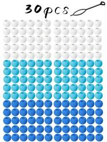 30颗硅胶发珠，柔软多彩，适合编发，女孩适用 - 彩色 - 查看 7