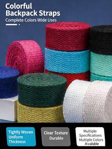 1卷长236英寸/393英寸、宽0.98英寸/1.47英寸的帆布背包带，带包装布，编织带，米色编织牵引绳，宠物背带 - 彩色 - 查看 2