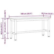 vidaXL Panca per sala da pranzo 2 pz Chêne Sonoma 100 x 32,5 x 48,5 cm - Castano - Visualizzare 8