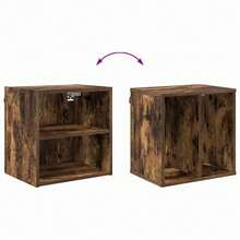 vidaXL Armadio sospeso con contenitore Chêne fumé 40 x 29,5 x 40 cm - Castano - Visualizzare 10