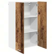 vidaXL Armario suspendido con almacenamiento madera antigua 60 x 31 x 100 cm - Marrón - Ver 5