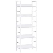 Bibliothèque vidaXL à 5 niveaux, noire, 60 x 27,6 x 158,5 cm, en bois massif. - Blanc - Voir 1