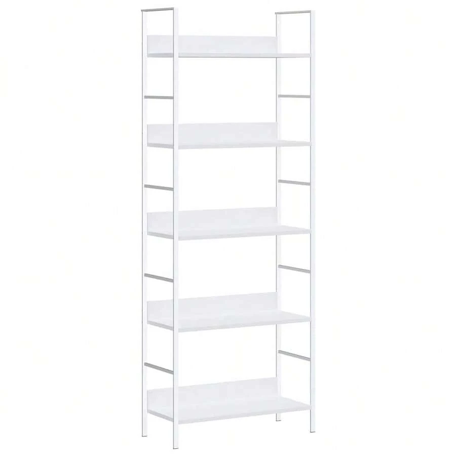 Bibliothèque vidaXL à 5 niveaux, noire, 60 x 27,6 x 158,5 cm, en bois massif. - Blanc - Voir 1