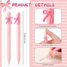 Bộ 1/5/10/20/30 bút bi hình nơ, màu hồng/trắng/đen, kiểu dáng retro dễ thương, có thể mở rộng, dung lượng lớn, quà tặng cho ngày Valentine, sinh nhật, tiệc tùng, đám cưới, văn phòng. - màu đen - Xem 2