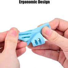 3pcs Ergonomic Pencil Grip Holder - Comfortable Anti-Slip Writing Posture Corrector | Relieves Writing Pain, Suitable For Office, School, Home, Drawing And Art Projects | Pencil, Marker And Stationery Training Tool | Professional Learning And Work Supplies | Perfect Back To School Gift For Children, Adults And All Ages (Random Color) - Multicolor - View 3