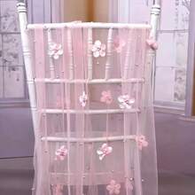 1 chiếc khăn trải bàn ren ngọc trai lãng mạn, trang trí cổng cưới, quà tặng tiệc cưới, khăn trải bàn ren ngọc trai lãng mạn, phù hợp cho sự kiện, thêu, trong suốt, chống nhăn, màu trắng, bàn tráng miệng - Hoa ngọc trai hồng - Xem 10