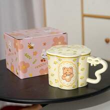 Shell-Patterned Handle Coffee Cup And Saucer Nordic Style Cup Set Minimalist Mug Household Ceramic Cup Retro Water Cup - Multicolor - View 5