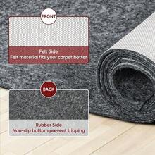 de fieltro y goma para alfombra antideslizante, 12,7 x 17,8 cm, 1 8 pulgadas de grosor, almohadillas para orejas protectoras para alfombras debajo de la zona, almohadillas para orejas de - 7x5 rectangular - Ver 2