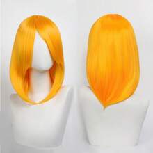Karida 14-Inch Synthetic Fiber Cosplay Wig With Bangs, Layered Straight Hair, Unisex Cosplay Wig, High Density, Natural-Looking Cosplay Wig For Men And Women