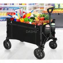 Portátil para Carga Extra Larga hasta 150 Kg,Carrito Plegable con Ruedas Giratorias y Puerta Lateral -  Plegado Fácil por Mujeres Adultas, Transporte de Mercancías, Niños y Mascotas (Negro) - negro754 - Ver 1
