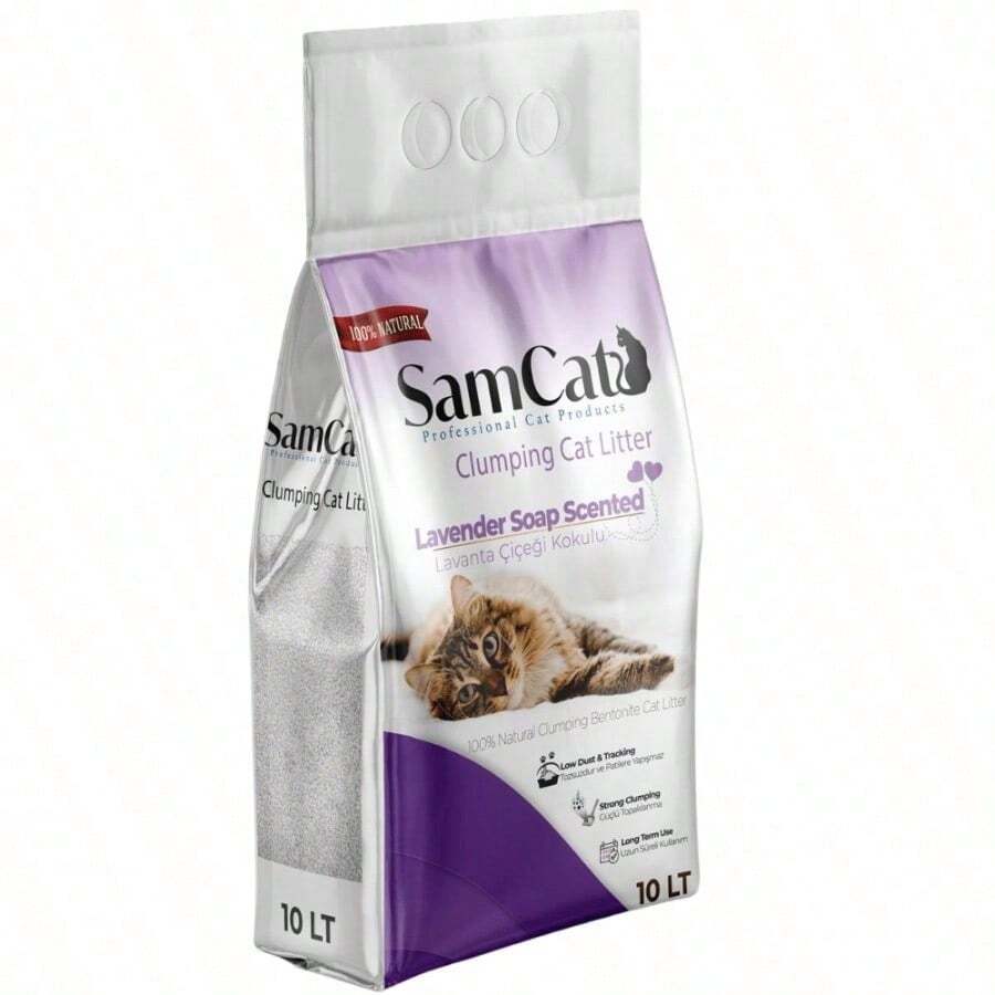 SamCat 10L Lavender-Scented Clumping Cat Litter – Odor Control & Low Dust - g - View 1