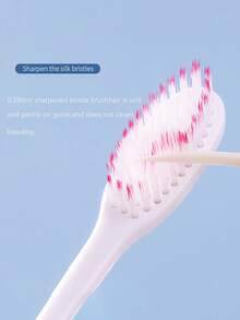 Unisex Manual Dual-Color Sharpening Silk Toothbrush, Single Adult Soft Bristle Toothbrush, Household Daily Use Excellent Toothbrush, Anti-Slip Silicone Toothbrush - Multicolor - View 5