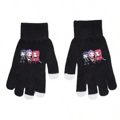 1 pieza Guantes sin dedos táctiles de anime Witch Hunter de K-Pop, accesorio unisex lindo para otoño/invierno