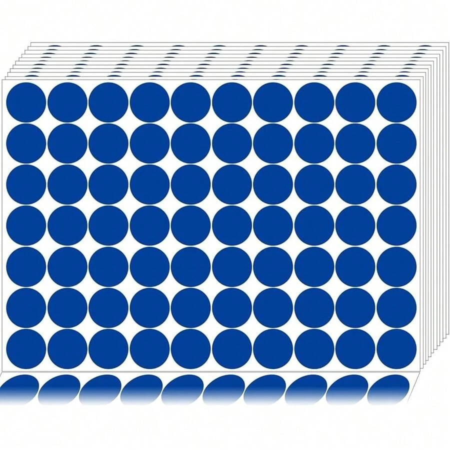 1400 piezas Etiquetas de puntos azules redondos, etiquetas de codificación de círculos, etiquetas de puntos, etiquetas de puntos circulares para oficina, aula, papeles, etc. - Azul/1400 piezas - Ver 1