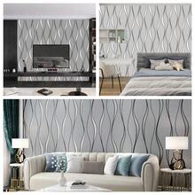 1 Roll Grey Wave Peel And Stick Wallpaper, 17.7in X 196.8in Waterproof Modern Striped Wall Sticker, Removable Contact Paper For Accent Wall Home Decor - Grey - View 7