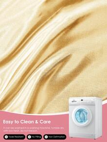 1对装高级缎面蕾丝信封式枕套，2件/套，柔软透气，不易起皱，呵护秀发和肌肤，助您拥有更佳睡眠，枕套不含填充物，可机洗，通过Oeko-Tex金级认证 - 金色 - 查看 7