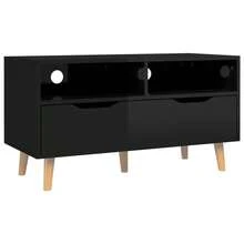 Mobile TV vidaXL nero brillante 90x40x48,5 cm in legno ingegnerizzato - nero - Visualizzare 2