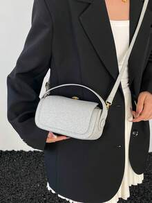 新款时尚纯色高端奢华方形手提包，欧美风女士百搭晚宴包，适合送给女朋友，日常购物、通勤、上学、单肩斜挎皆宜。 - 彩色 - 查看 10