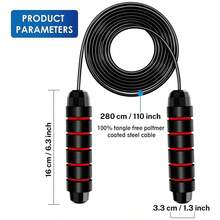 1pc New Adjustable Steel Wire Jump Rope, Tangle-Free Fitness Training Equipment For Home Workout - Multicolor - View 6