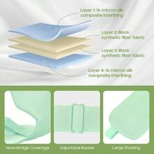 Sleep Silk With Adjustable Strap, Eye Women Men, Silk Eye Sleeping Sleeping Travel Nap With Travel Bag,  Green - Mint Green - View 5