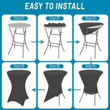 Spandex Cocktail Party Round Table Cover, Solid Color Elastic Polyester Tablecloth, Washable And Machine Washable, Wrinkle Resistant Elastic Table Skirt, Suitable For Wedding, Banquet And Party Decoration, With Multiple Solid Colors To Choose From - Multicolor - View 10