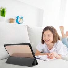 FUWEN Funda para iPad 10.2 Pulgadas (9.a/8.a/7.a Generación, 2021/2020/2019) con Pencil Poseedor, Clara Transparente Carcasa Trasera Delgada Soporte Antigolpes Cover Tableta - Negro - Ver 2