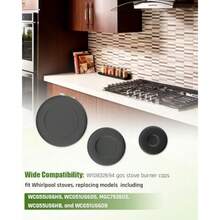 W10832694 Gas Stove Burner Cap Set Fit For  Range Stove Burner Replace W10597133 AP5988633 PS11727796 4363154 5 Pcs - As Pic - View 6
