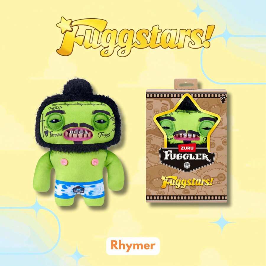 Spin Master Fuggler Fugg Stars Series 9-Inch Plush Toy – Funny Ugly Monster Stuffed Animal With Human-Like Teeth, Collectible Plush For Kids, Teens, Adults & Plush Fans - Rhymer McSlimer - View 1